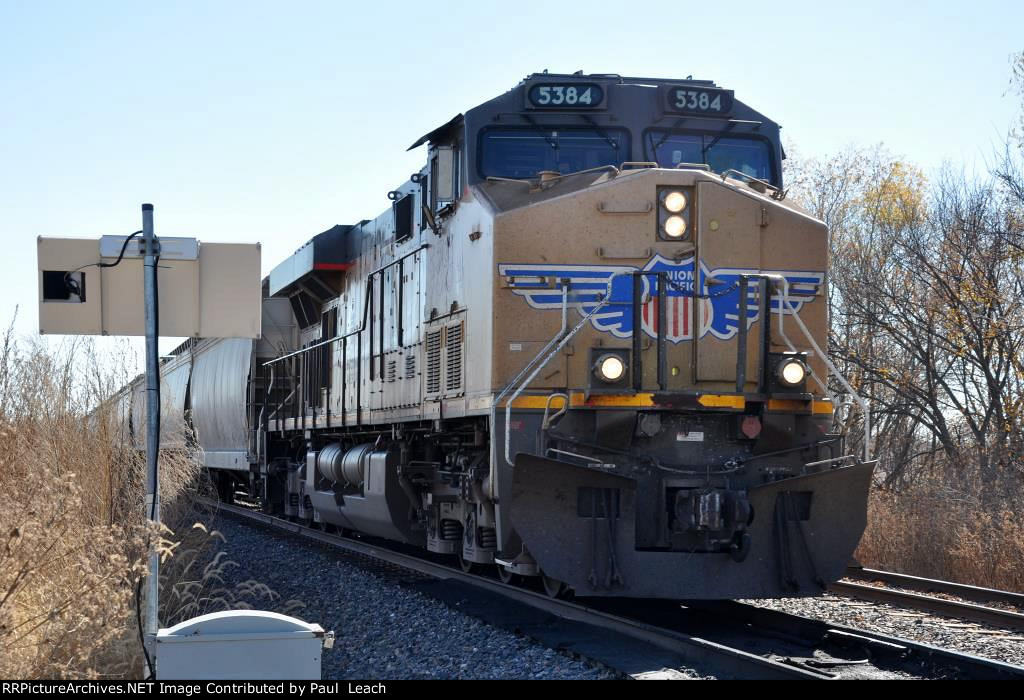 Grain train rolls north